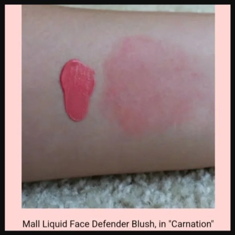 Mally liquid face defender blush Carnation with sponge NIB